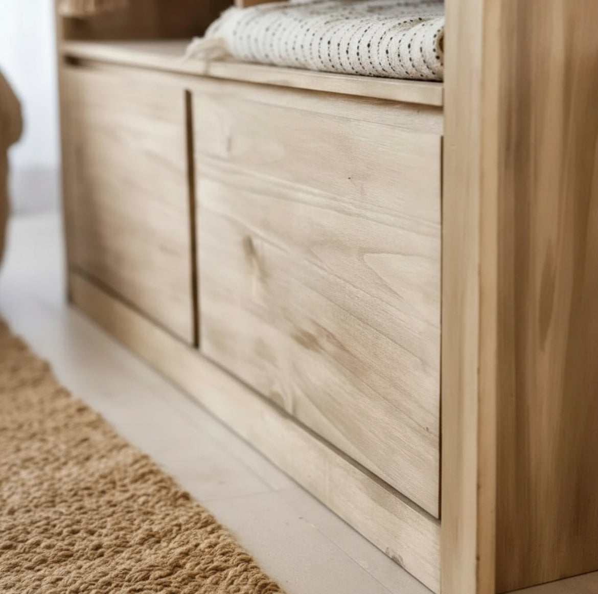 Mueble Tv Rack De Madera Maciza Nordica 2 y 3 Cajones Varias Medidas