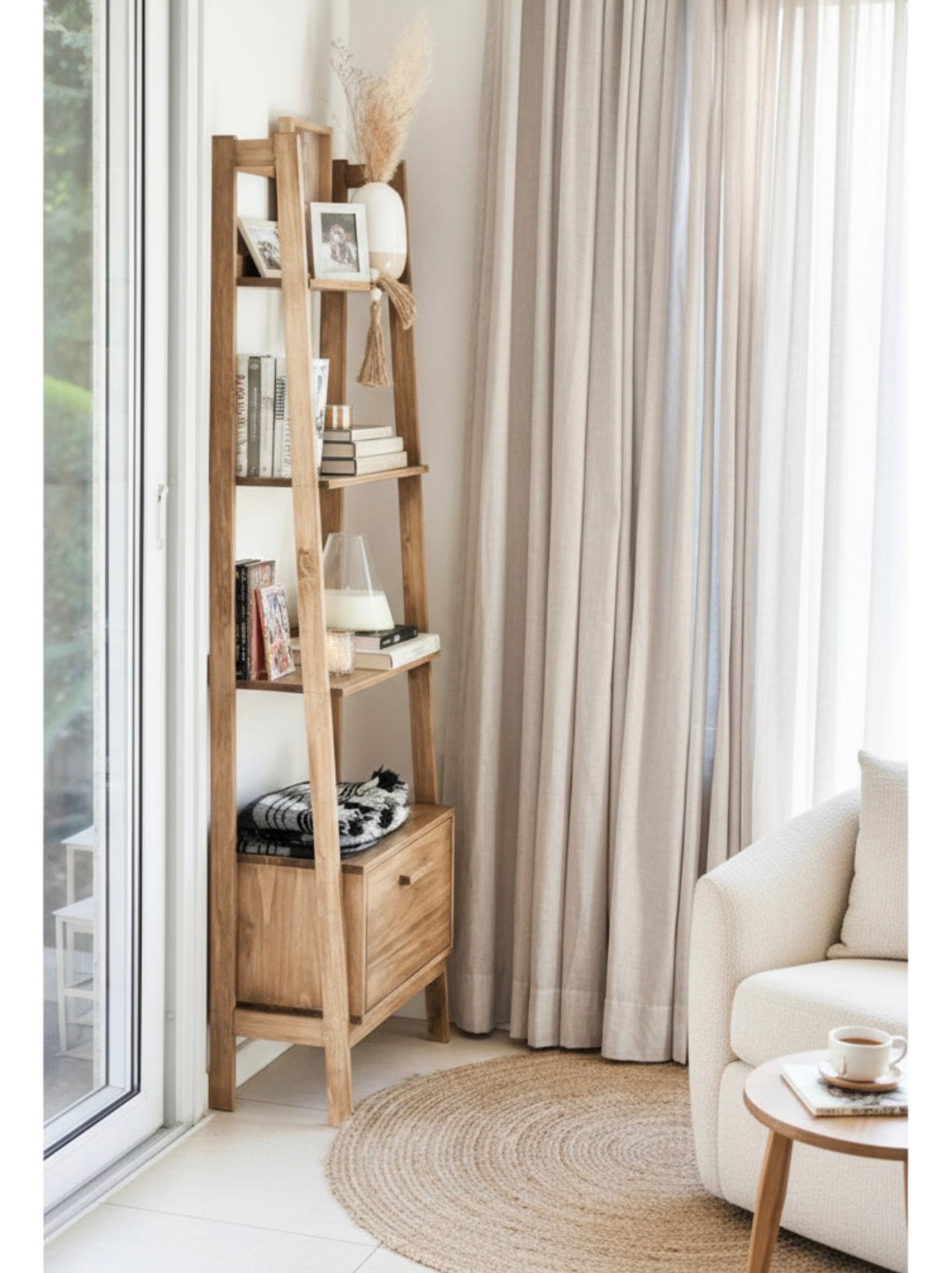 Biblioteca Estantería Nordica Escandinava 4 Niveles 1 Cajon