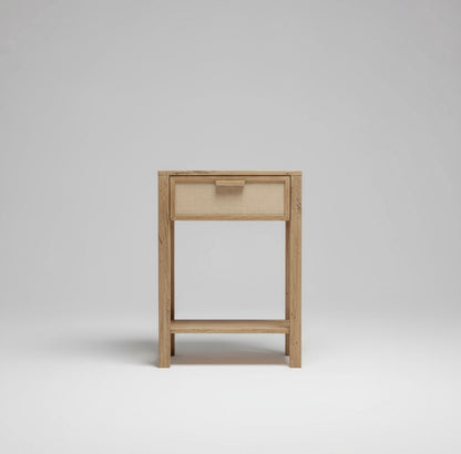 Mesa De Luz Madera Alamo Macizo Teñido En Color Petiribí