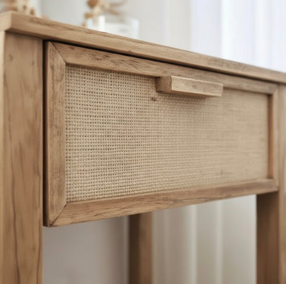 Mesa De Luz Madera Alamo Macizo Teñido En Color Petiribí