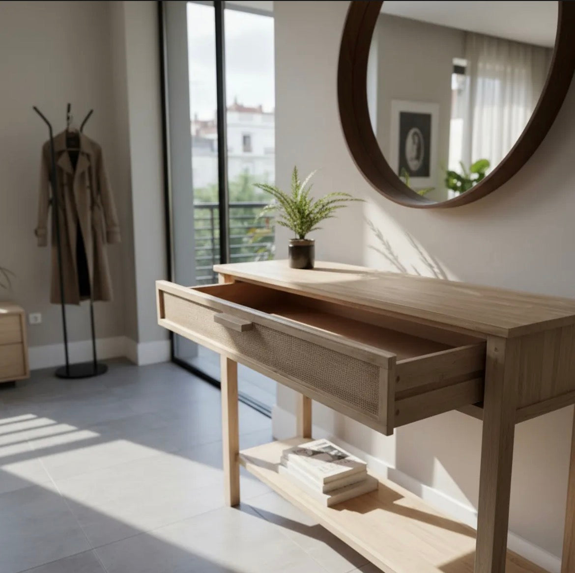 Recibidor Mesa Dressoire Nordico Madera Alamo Escandinavo