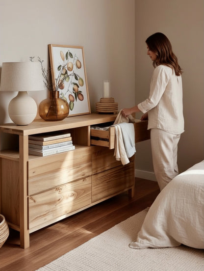 Comoda Cajonera de Madera Nordica Petiribi Dormitorio