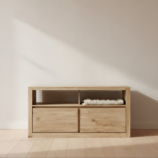 Mueble Tv Rack De Madera Maciza Nordica 2 y 3 Cajones Varias Medidas