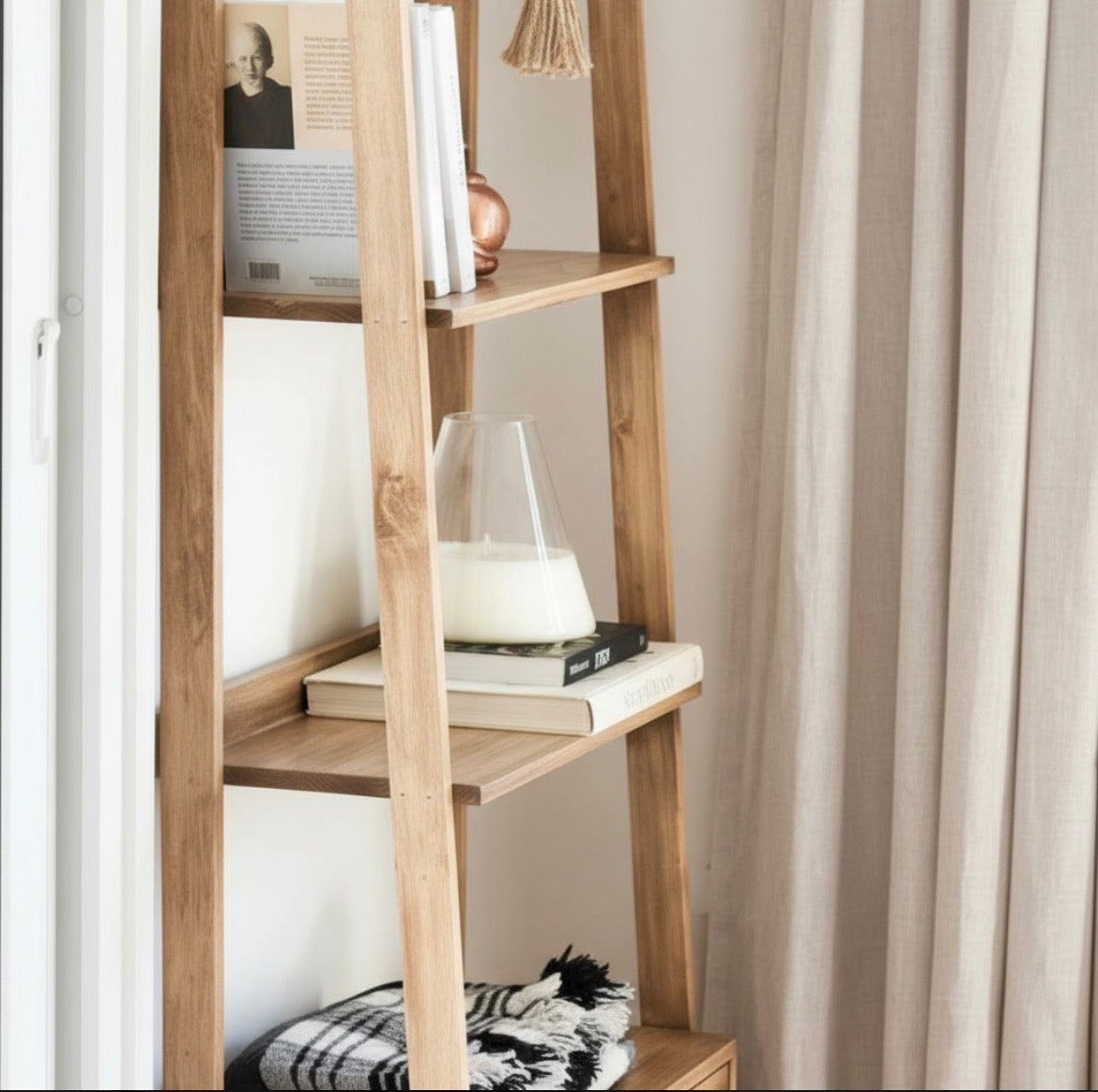 Biblioteca Estantería Nordica Escandinava 4 Niveles 1 Cajon