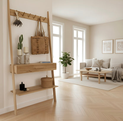 Recibidor Perchero Zapatero Con Cajon Madera Color Petiribi