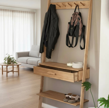 Recibidor Perchero Zapatero Con Cajon Madera Color Petiribi