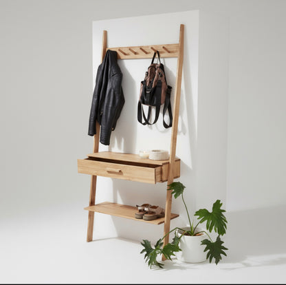 Recibidor Perchero Zapatero Con Cajon Madera Color Petiribi