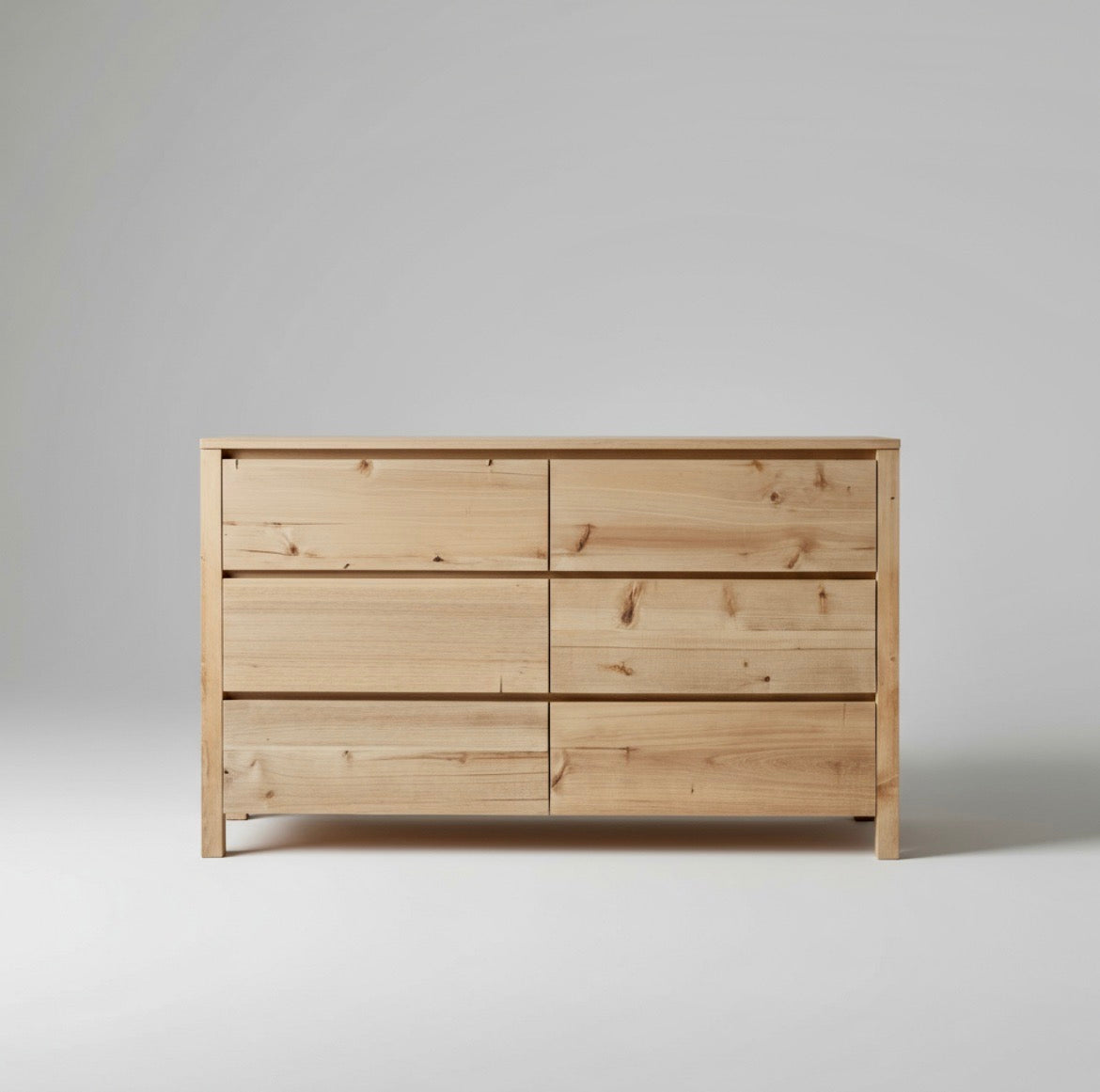 Comoda Cajonera Madera Alamo Macizo 6 Cajones Dormitorio