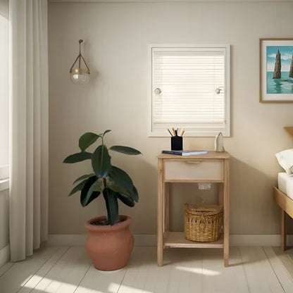 Mesa De Luz Madera Alamo Macizo Teñido En Color Petiribí